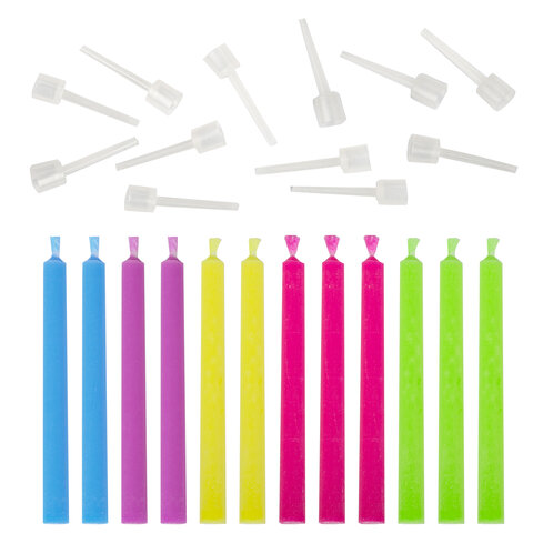 Набор свечей для торта с цветным пламенем 12 шт., 6 см, с держателями, ЗОЛОТАЯ Набор свечей для торта с цветным пламенем 12 шт., 6 см, с держателями, ЗОЛОТАЯ