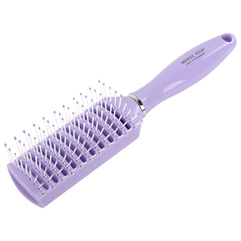 Расческа для волос скелетная, 22,5х4,5 см, продувная, фиолетовая/белая, MONTE