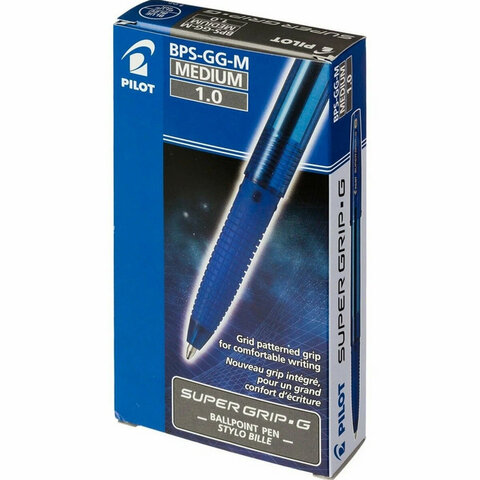 Ручка шариковая с грипом PILOT Super Grip G, СИНЯЯ, узел 1 мм, линия 0,27 мм, Ручка шариковая с грипом PILOT Super Grip G, СИНЯЯ, узел 1 мм, линия 0,27 мм,