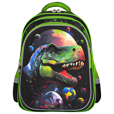 Рюкзак BRAUBERG KIDS FLOSSY, 2 отделения, 3 кармана, "Galaxy Dino",