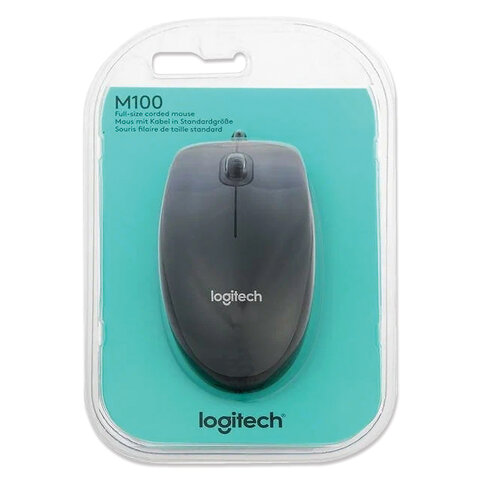 Мышь проводная LOGITECH M100, USB, 2 кнопки + 1 колесо-кнопка, оптическая, Мышь проводная LOGITECH M100, USB, 2 кнопки + 1 колесо-кнопка, оптическая,