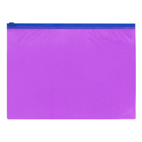 Папка-конверт на молнии А4 (230х333 мм), ПВХ, цвет ассорти с блестками, 0,15 мм,