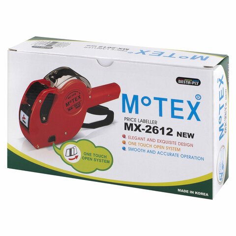 Этикет-пистолет 1-строчный, 9 символов, 26х12 мм, MOTEX МХ-2612NEW, Корея,