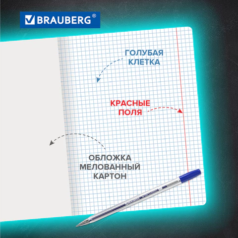 Тетради 12 л. КОМПЛЕКТ 10 шт. BRAUBERG КЛАССИКА, клетка, обложка картон, ЧЕРНАЯ,