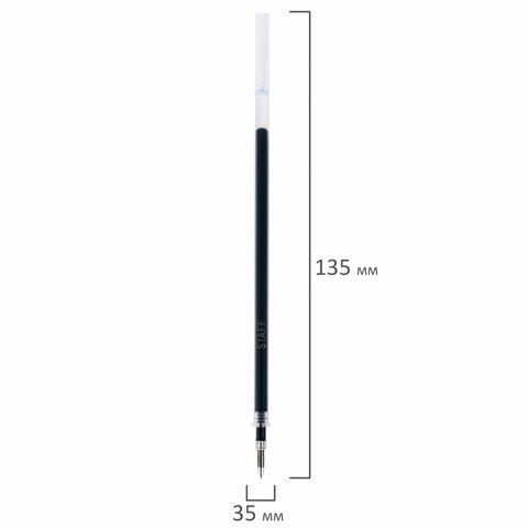 Стержни гелевые STAFF, 135 мм, НАБОР 10 шт. + 2 шт. в ПОДАРОК, ЧЕРНЫЕ,