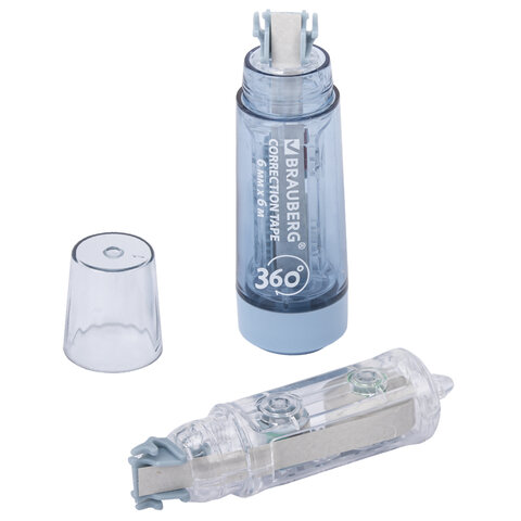 Корректирующая лента BRAUBERG 360°, 6 мм х 6 м + сменный картридж, корпус синий, Корректирующая лента BRAUBERG 360°, 6 мм х 6 м + сменный картридж, корпус синий,