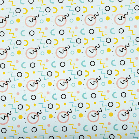 Бумага упаковочная мелованная НАБОР 3 штуки, "Memphis", 70х100 см, 3