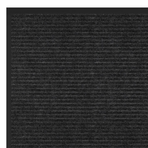 Коврик придверный 60х90 см, ЧЕРНЫЙ, влаго-грязезащитный, 450 г/м2, ребристый,