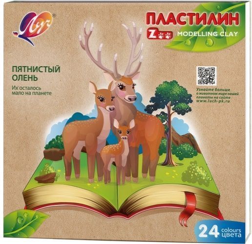 Пластилин ЛУЧ ZOO 24 цв. 360 г со стеком Пластилин ЛУЧ ZOO 24 цв. 360 г со стеком