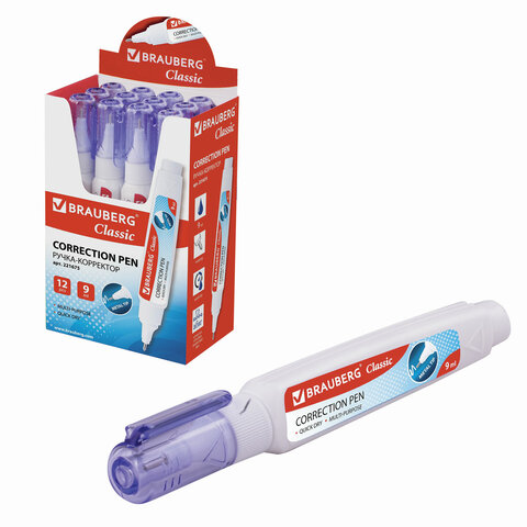 Ручка-корректор BRAUBERG, 9 мл, металлический наконечник, 221675 Ручка-корректор BRAUBERG, 9 мл, металлический наконечник, 221675