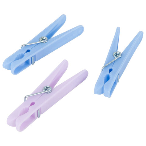 Прищепки бельевые 6,8 см, КОМПЛЕКТ 42 штуки, пластик, ассорти, PRIMILA (ПРИМИЛА)