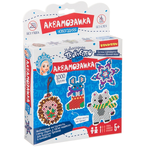 Набор для творчества BONDIBON. Новогодняя аквамозаика с Луки. 1000 бусин! Набор для творчества BONDIBON. Новогодняя аквамозаика с Луки. 1000 бусин!
