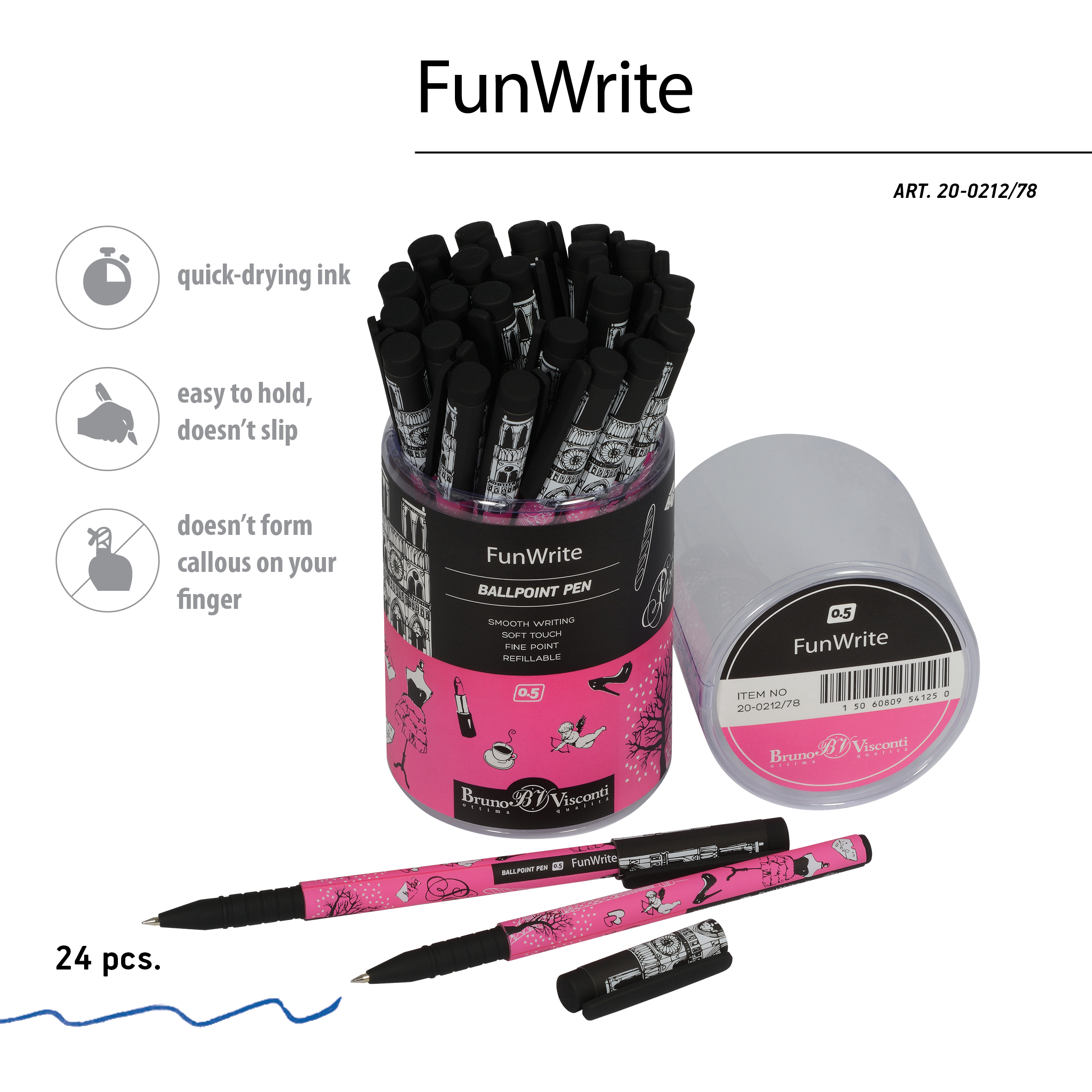 РУЧКА "FunWrite. Романтическое путешествие. Париж" ШАРИКОВАЯ 0.5 ММ,