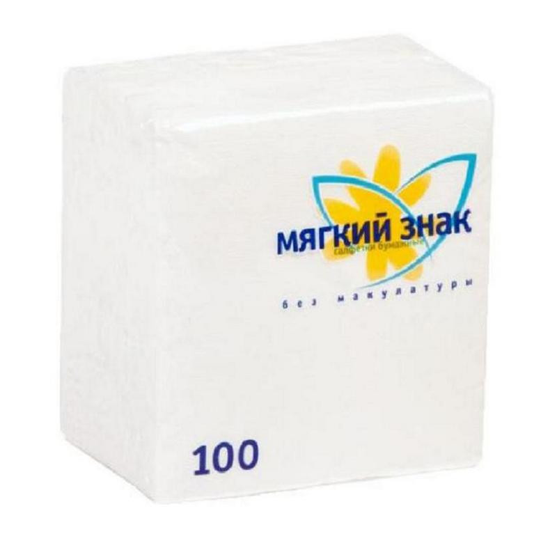 Салфетки 1-сл.Мягкий знак белые 100шт./уп.c4 штр. 4607019830244 Салфетки 1-сл.Мягкий знак белые 100шт./уп.c4 штр. 4607019830244