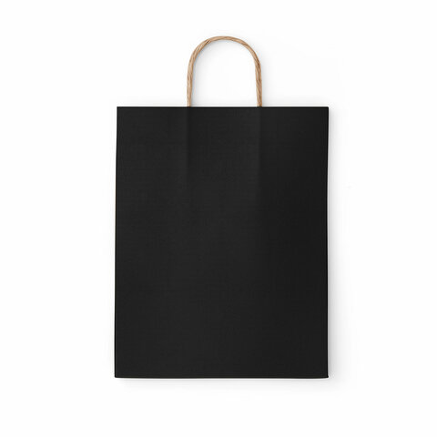 Крафт-пакет бумажный "Black" 26х15х35 см, с кручеными ручками, Крафт-пакет бумажный "Black" 26х15х35 см, с кручеными ручками,
