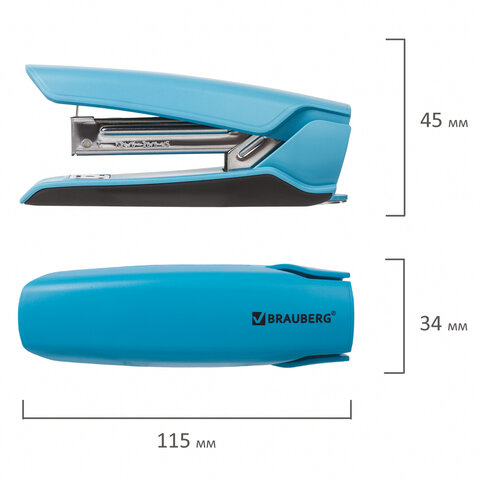 Степлер №24/6, 26/6 BRAUBERG "ULTRA", до 30 листов, с антистеплером,