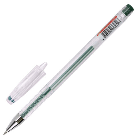 Ручка гелевая BRAUBERG "EXTRA", ЗЕЛЕНАЯ, корпус прозрачный, узел 0,5