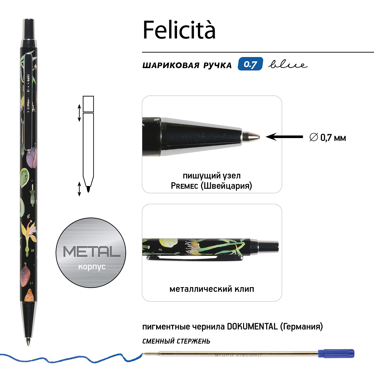 НАБОР ПОДАРОЧНЫЙ А5+ "Цветочная феерия" И МЕТАЛЛ. РУЧКА