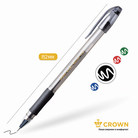 Ручка гелевая с грипом CROWN "Hi-Jell Needle Grip", ЧЕРНАЯ, узел 0,7 Ручка гелевая с грипом CROWN "Hi-Jell Needle Grip", ЧЕРНАЯ, узел 0,7
