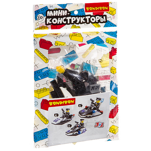 Мини-конструктор 3 в 1-полиция, BONDIBON, РАС 15,5х23 см, 6 видов. ВВ3238 Мини-конструктор 3 в 1-полиция, BONDIBON, РАС 15,5х23 см, 6 видов. ВВ3238