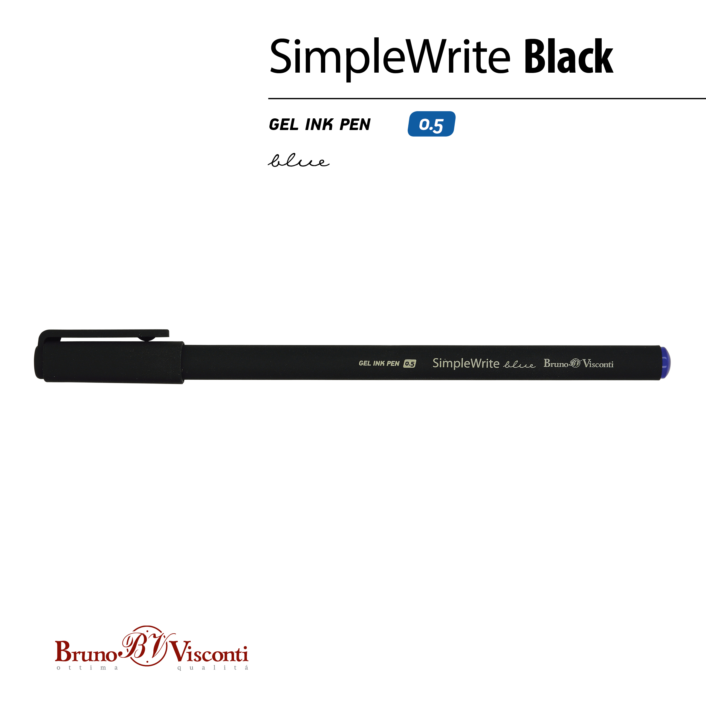 РУЧКА "SimpleWrite BLACK" ГЕЛЕВАЯ 0.5 ММ, СИНЯЯ РУЧКА "SimpleWrite BLACK" ГЕЛЕВАЯ 0.5 ММ, СИНЯЯ