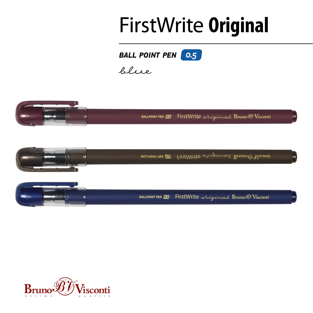 РУЧКА "FirstWrite. Original" ШАРИКОВАЯ 0.5 ММ, СИНЯЯ