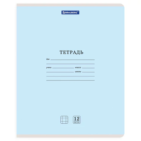 Тетради ДЭК 12 л. КОМПЛЕКТ 20 шт. BRAUBERG КЛАССИКА NEW, клетка, обложка картон,