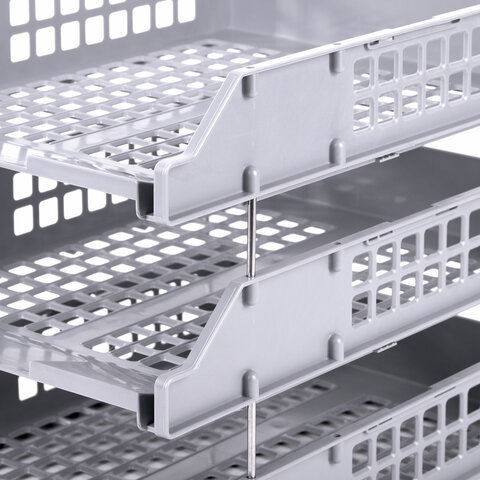 Лотки горизонтальные для бумаг, КОМПЛЕКТ 3 шт., 334х255х271 мм, серый, BRAUBERG Лотки горизонтальные для бумаг, КОМПЛЕКТ 3 шт., 334х255х271 мм, серый, BRAUBERG