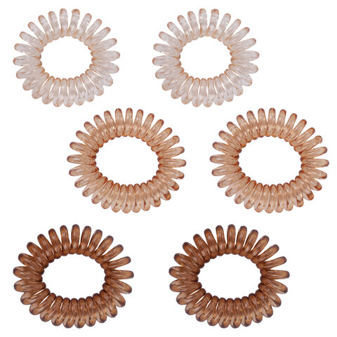 Резинки для волос НАБОР 6 шт., диаметр 3,5 см, пружинка, АССОРТИ, MONTE VITA Резинки для волос НАБОР 6 шт., диаметр 3,5 см, пружинка, АССОРТИ, MONTE VITA