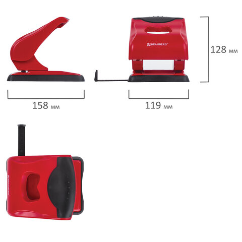 Дырокол BRAUBERG "JET PRO", до 40 листов, красно-черный, 228603 Дырокол BRAUBERG "JET PRO", до 40 листов, красно-черный, 228603