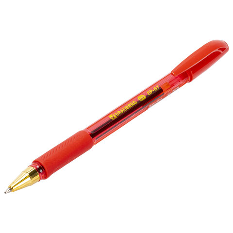Ручка шариковая BRAUBERG BP-GT GLD RED, КРАСНАЯ, корпус тонированный, пишущий