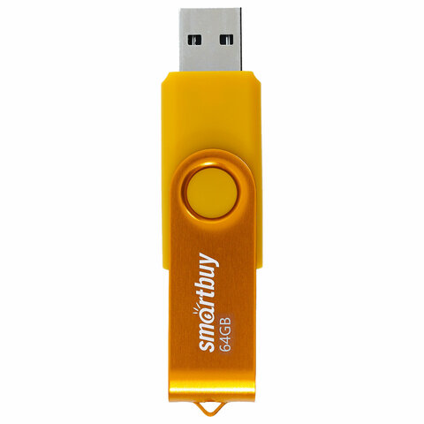 Флеш-диск 64GB SMARTBUY Twist USB 2.0, желтый, SB064GB2TWY