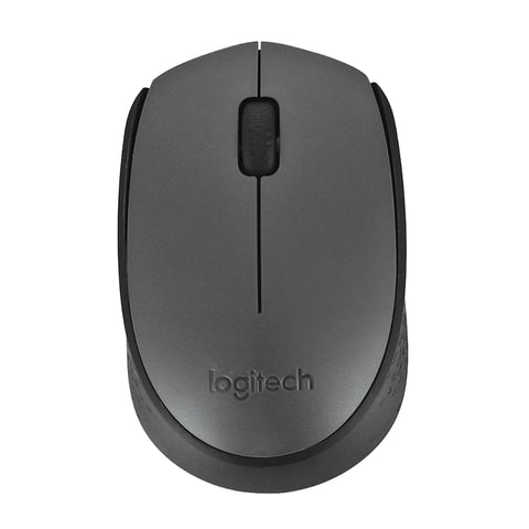 Мышь беспроводная LOGITECH M170, 2 кнопки + 1 колесо-кнопка, оптическая, черная,