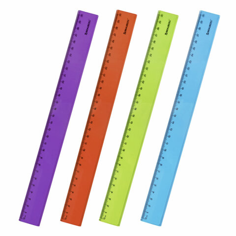 Линейка пластиковая 30 см BRAUBERG "FRUITY", тонированная, ассорти, Линейка пластиковая 30 см BRAUBERG "FRUITY", тонированная, ассорти,