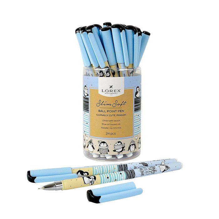 Ручка масляная LOREX ILLEGALLY CUTE.PINGUIN серия Slim Soft 0,50 мм, синий. Ручка масляная LOREX ILLEGALLY CUTE.PINGUIN серия Slim Soft 0,50 мм, синий.