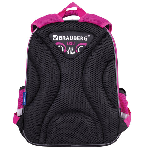 Ранец BRAUBERG QUADRO, 3 отделения, с брелоком, "Black cat", 37х28х18