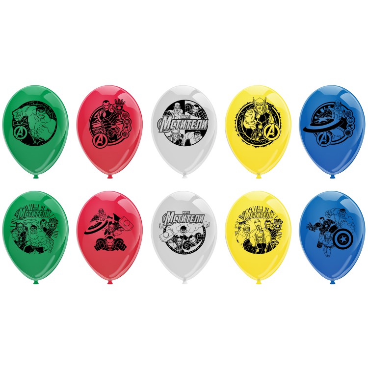 Воздушные шарики «Мстители» 30 см, 5 штук