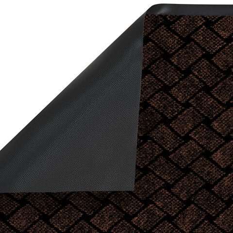 Коврик придверный 60х90 см, КОРИЧНЕВЫЙ, влаго-грязезащитный, 450 г/м2, плетение,