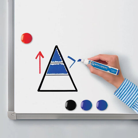 Доска магнитно-маркерная 90х120 см, алюминиевая рамка, ГАРАНТИЯ 10 ЛЕТ, РОССИЯ,