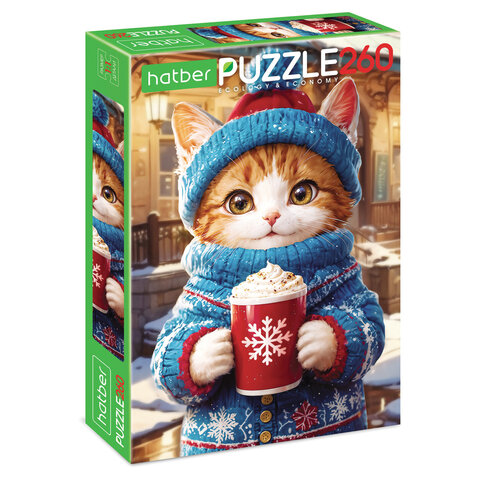 Пазл картонный "ЗИМНИЕ РАДОСТИ " 260 элементов АССОРТИ, 220х330 мм,