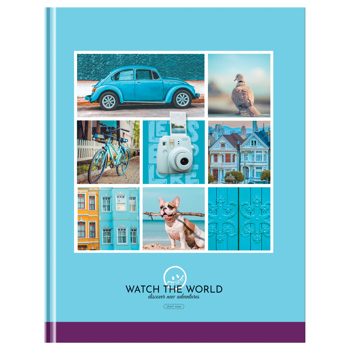 Бизнес-блокнот А5, 80л., евроформат, BG "Watch the world", глянцевая