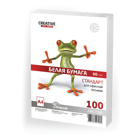 Бумага офисная А4, класс "C", CREATIVE "Студенческая", 80 Бумага офисная А4, класс "C", CREATIVE "Студенческая", 80