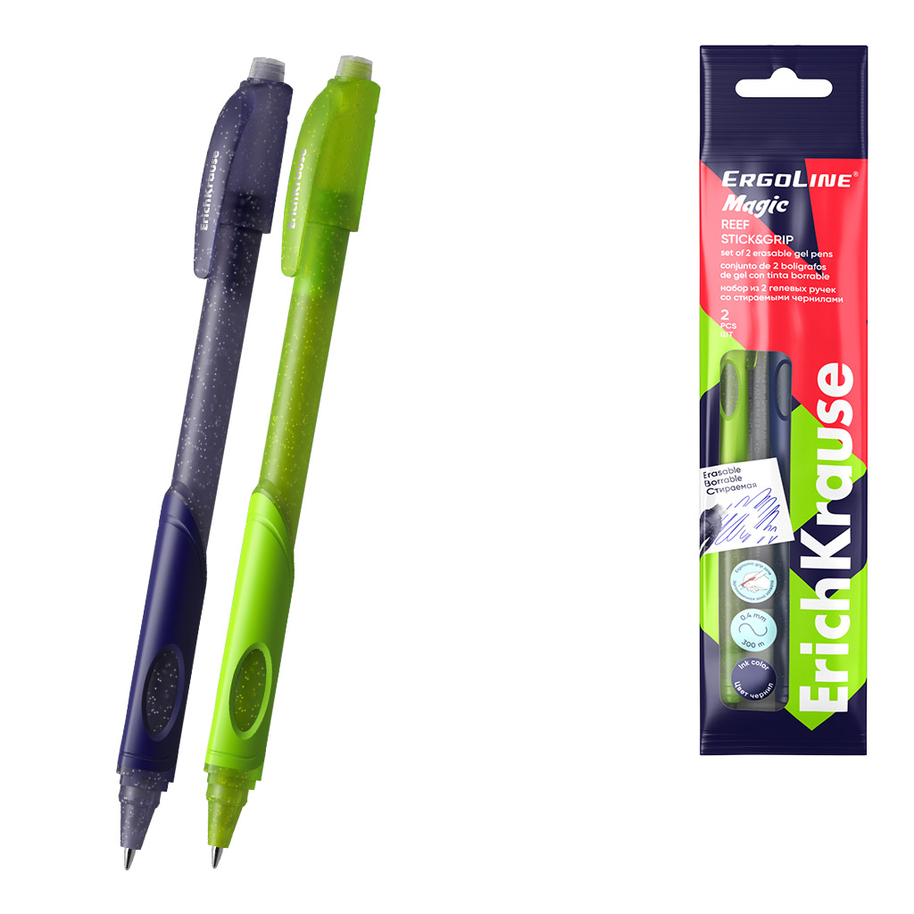 Набор из 2 ручек гелевых сo стираемыми чернилами ErichKrause ErgoLine® Magic Набор из 2 ручек гелевых сo стираемыми чернилами ErichKrause ErgoLine® Magic