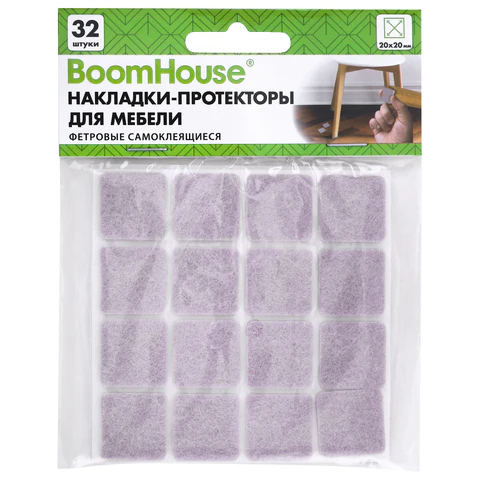Накладки-протекторы для мебели ФЕТРОВЫЕ самоклеящиеся, 20х20 мм, бежевые, Накладки-протекторы для мебели ФЕТРОВЫЕ самоклеящиеся, 20х20 мм, бежевые,