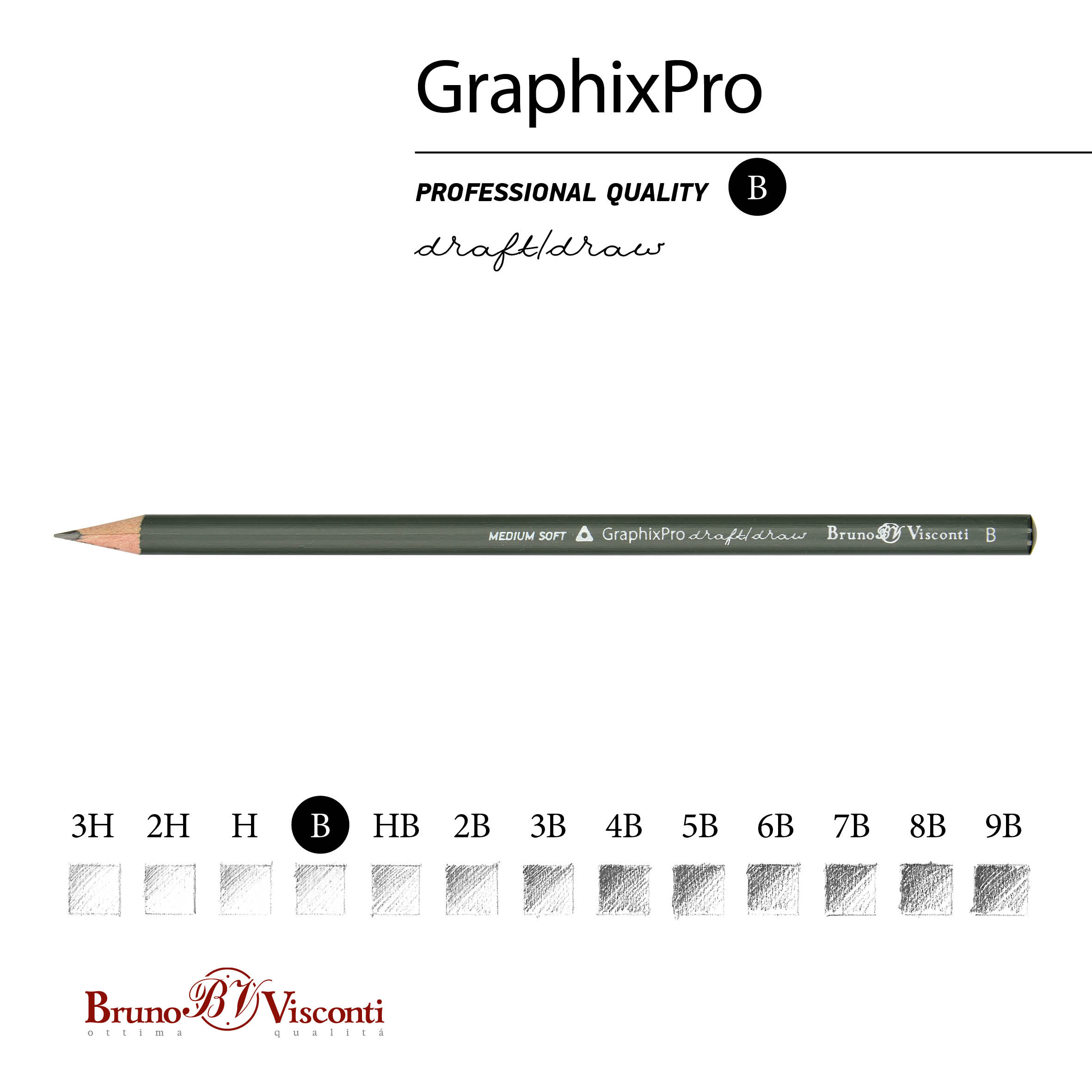 КАРАНДАШ ЧЕРНОГРАФИТОВЫЙ "GraphixPro" B