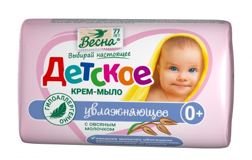 ВЕСНА Крем-Мыло 90гр Детское Увлажняющее (с овсяным молочком) 6 штук, арт.6104 ВЕСНА Крем-Мыло 90гр Детское Увлажняющее (с овсяным молочком) 6 штук, арт.6104