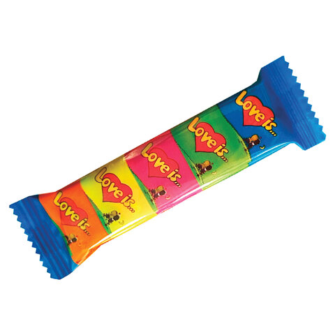 Жевательная резинка LOVE IS ассорти вкусов, 21 г (5 штук по 4,2 г), 70471 Жевательная резинка LOVE IS ассорти вкусов, 21 г (5 штук по 4,2 г), 70471