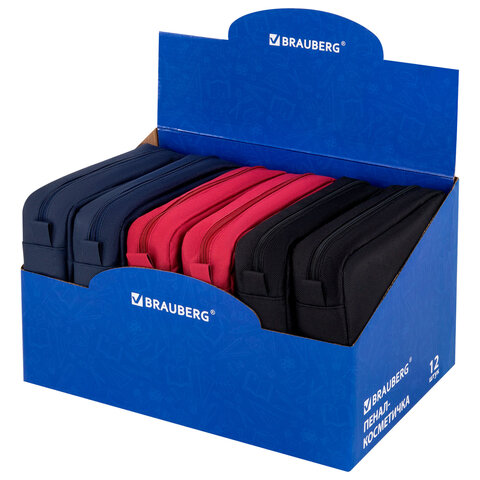 Пенал мягкий BRAUBERG, 2 отделения, ассорти 3 цвета, "Basic", 19х9х4 Пенал мягкий BRAUBERG, 2 отделения, ассорти 3 цвета, "Basic", 19х9х4