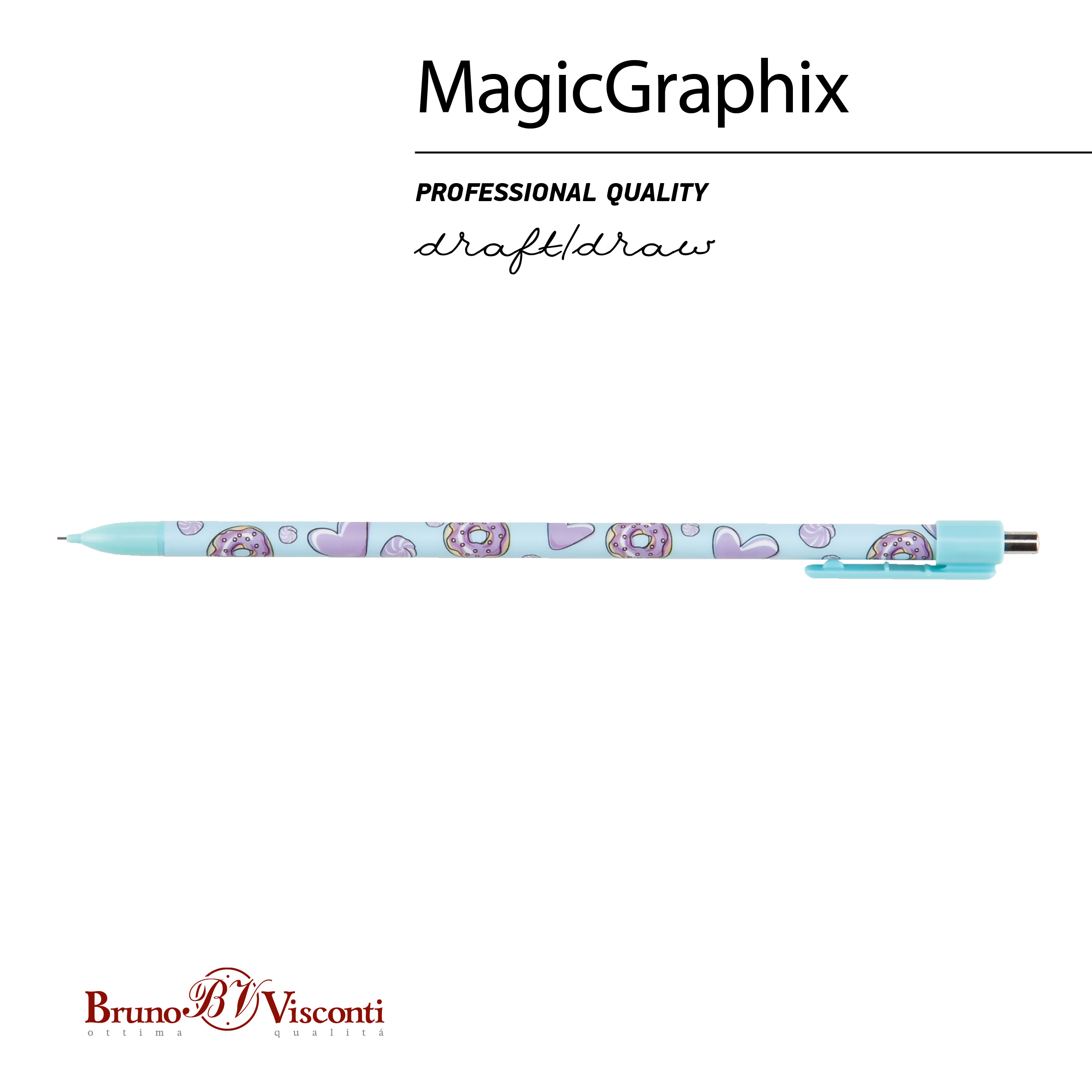 КАРАНДАШ МЕХАНИЧЕСКИЙ "MagicGraphix. Сладкое настроение. Сердечки" 0.5 КАРАНДАШ МЕХАНИЧЕСКИЙ "MagicGraphix. Сладкое настроение. Сердечки" 0.5