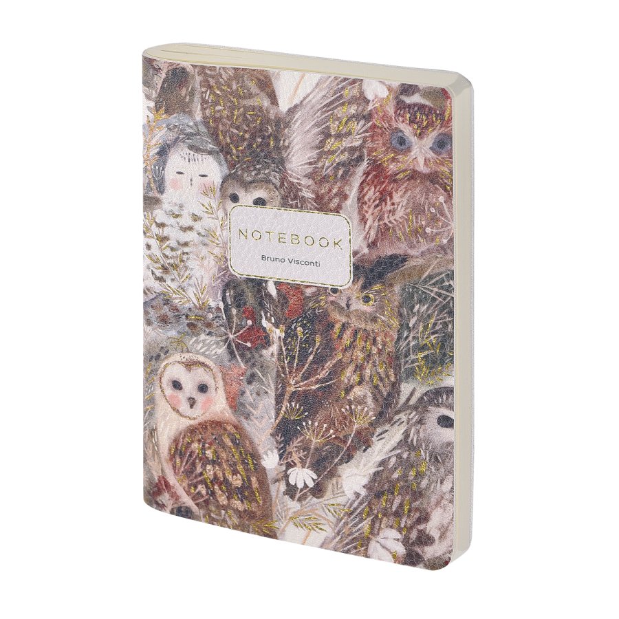 ТЕТРАДЬ А6 ИЗ ЭКОКОЖИ, Bruno Visconti, "FAUNA.ВОЛШЕБНЫЕ СОВЫ" 60 ТЕТРАДЬ А6 ИЗ ЭКОКОЖИ, Bruno Visconti, "FAUNA.ВОЛШЕБНЫЕ СОВЫ" 60